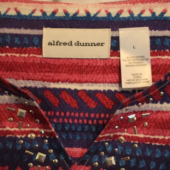 Alfred Dunner Pullover Women Size L Multicolor Blouse - Picture 3 of 14